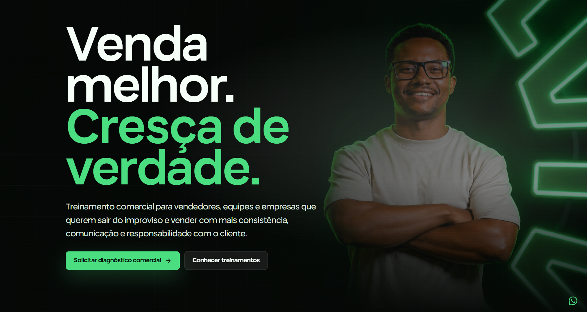 Tela da Landing Page Evanilson